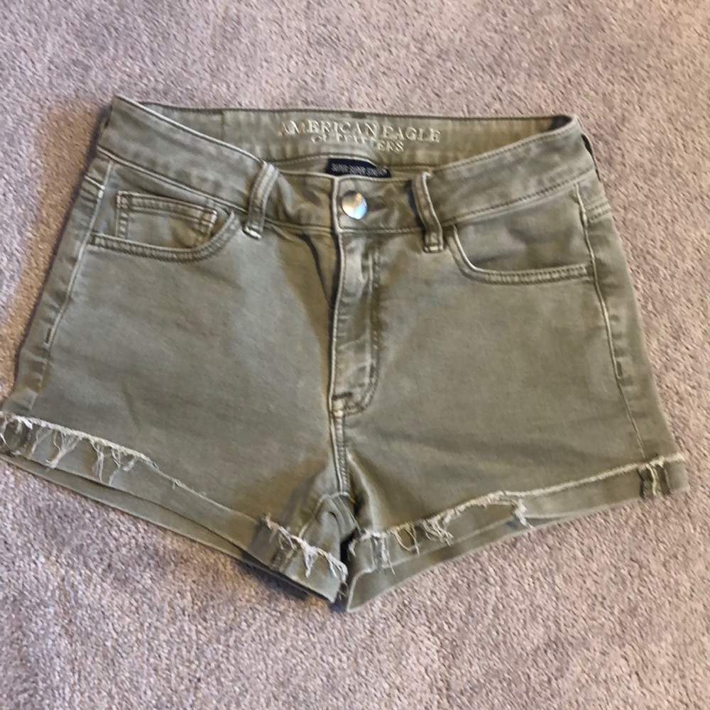 American Eagle Outfitters Hi-rise Super Super Stretch Shortie Shorts, size 4